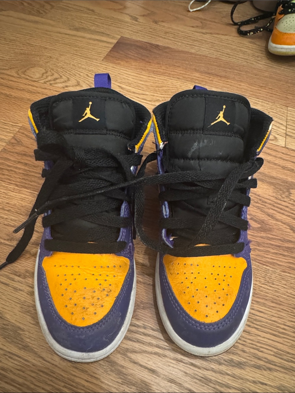 Nike Kids Black, Yellow & Purple High-Top Sneakers